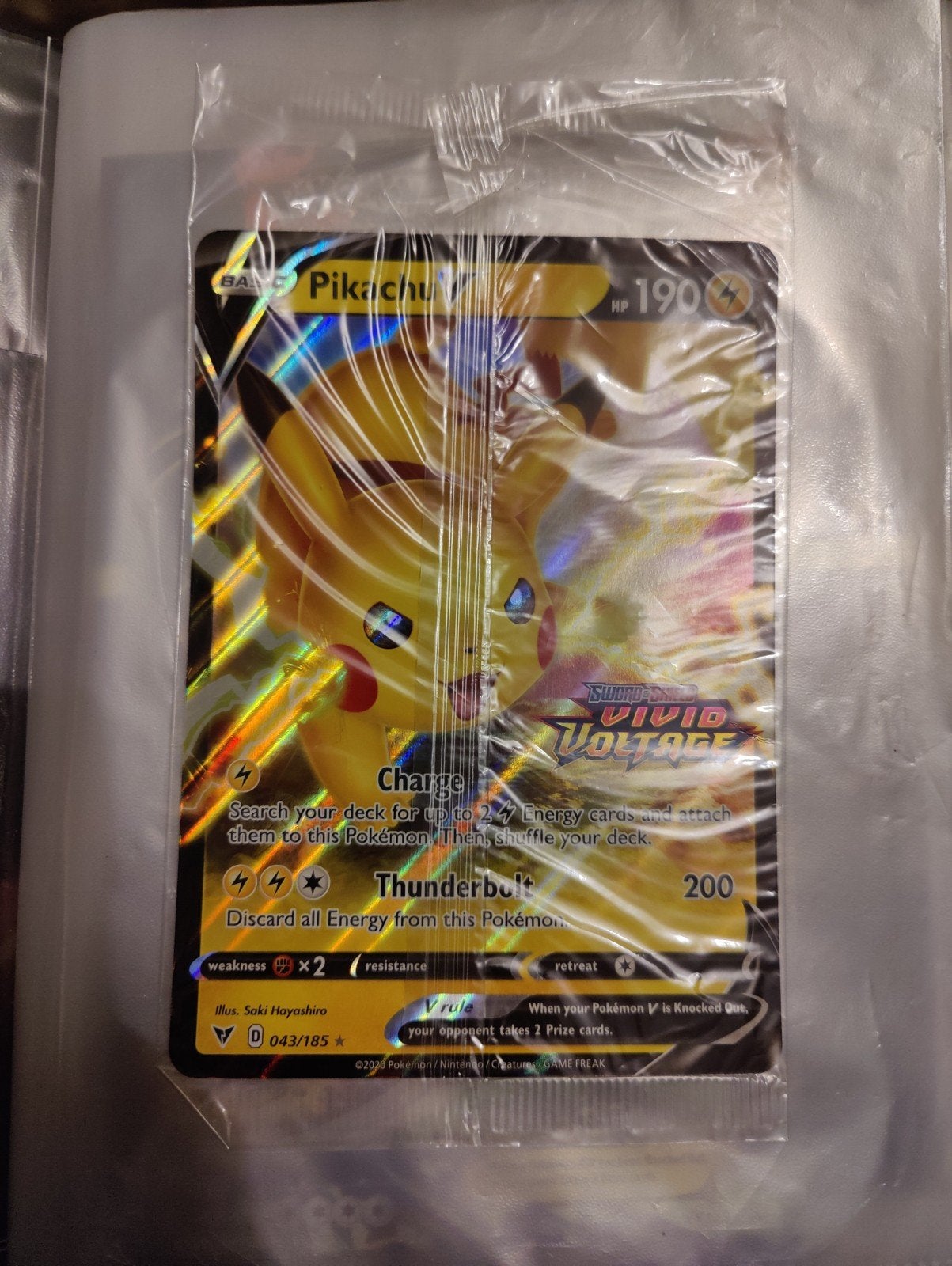 Oversized Pikachu V Pokémon Kaart - Vivid Voltage 043/185, Ophalen of Verzenden