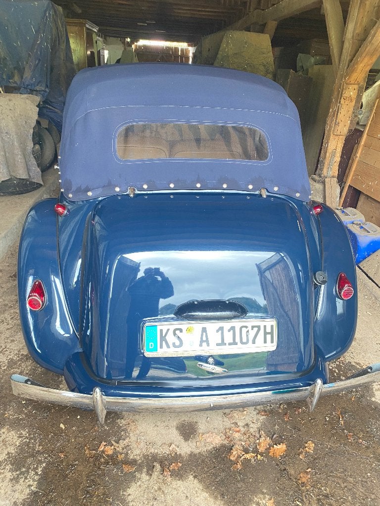 Oldtimer Citroen decouvabre, Auto's, Achterwielaandrijving, Beige, Blauw, Leder