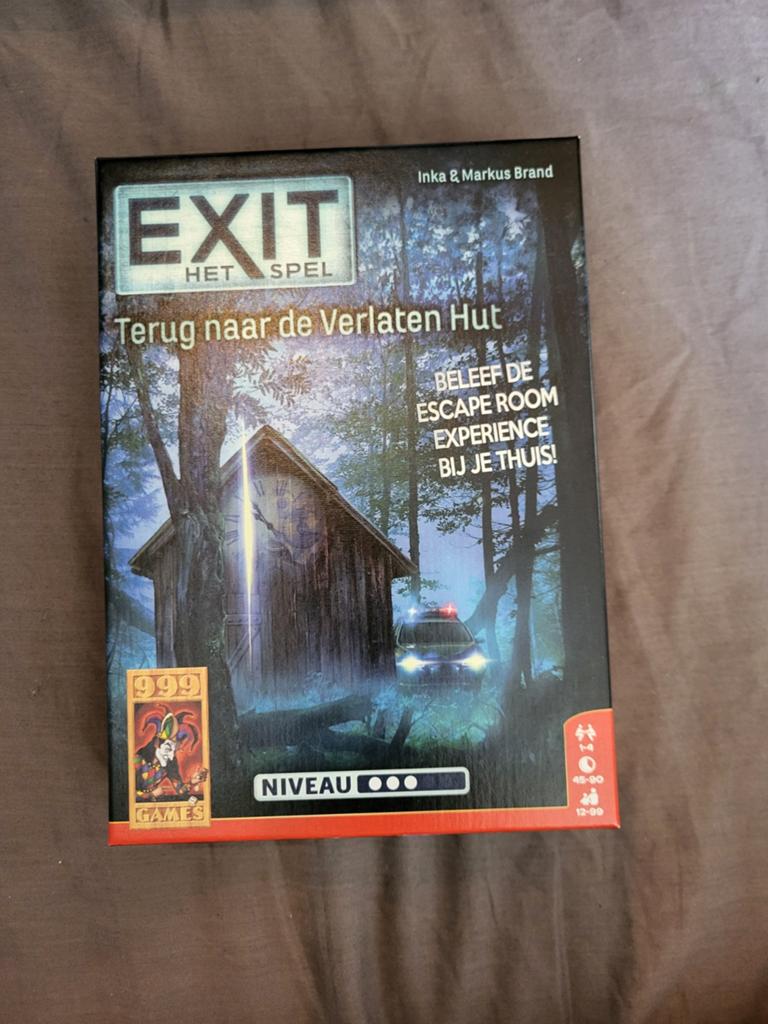 EXIT Het Spel: Terug naar de Verlaten Hut Escape Room, Een of twee spelers, Ophalen of Verzenden, Zo goed als nieuw, 999 Games
