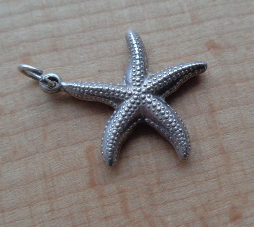 zilveren vintage bedel zeester [752], Sieraden, Tassen en Uiterlijk, Bedels, Overige merken, Ophalen of Verzenden, Zo goed als nieuw