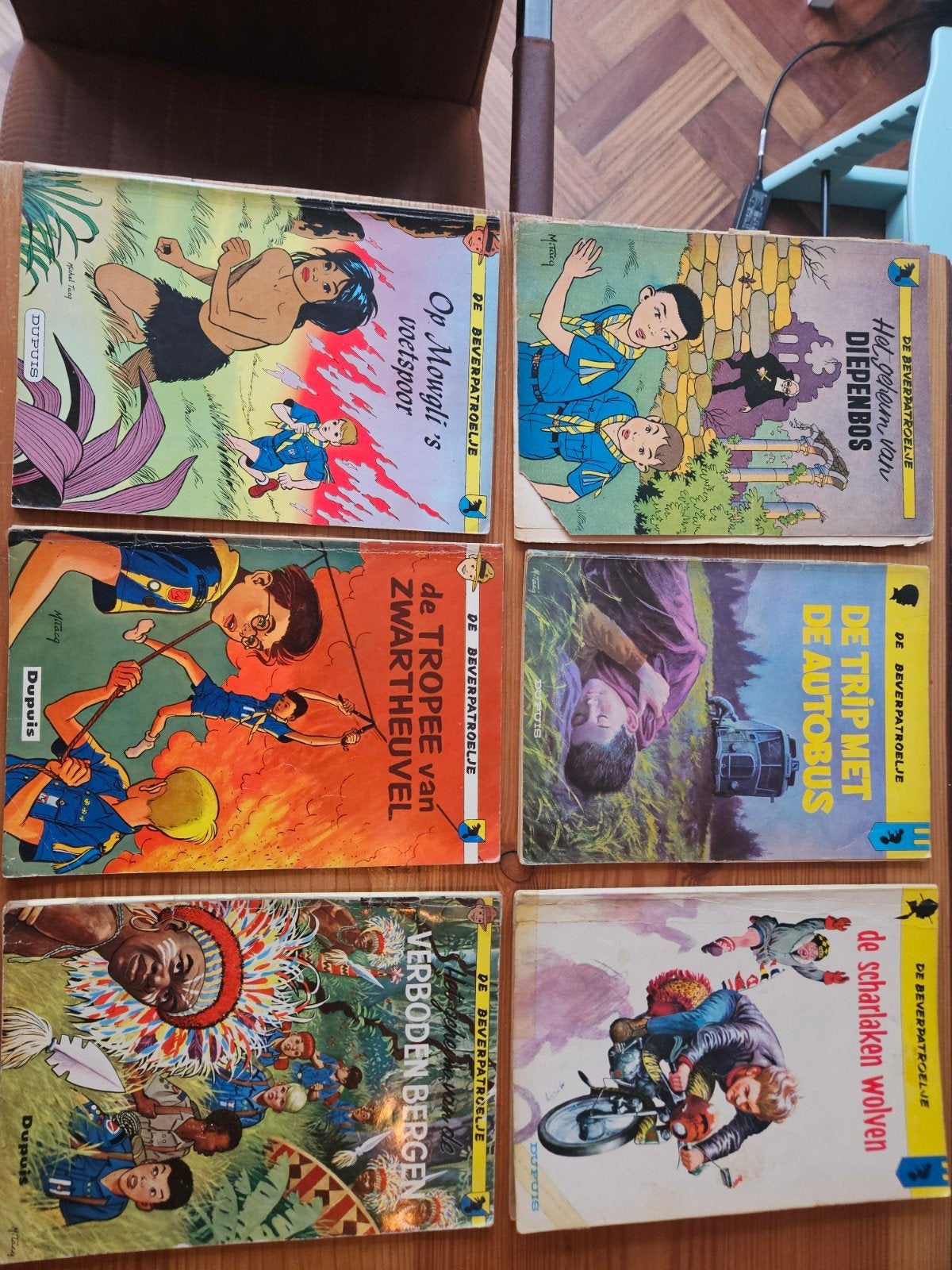 VINTAGE De Beverpatroelje 6x - MiTacq Dupuis - 60s 70s - Mow, Boeken, Strips | Comics, Complete serie of reeks, Ophalen of Verzenden