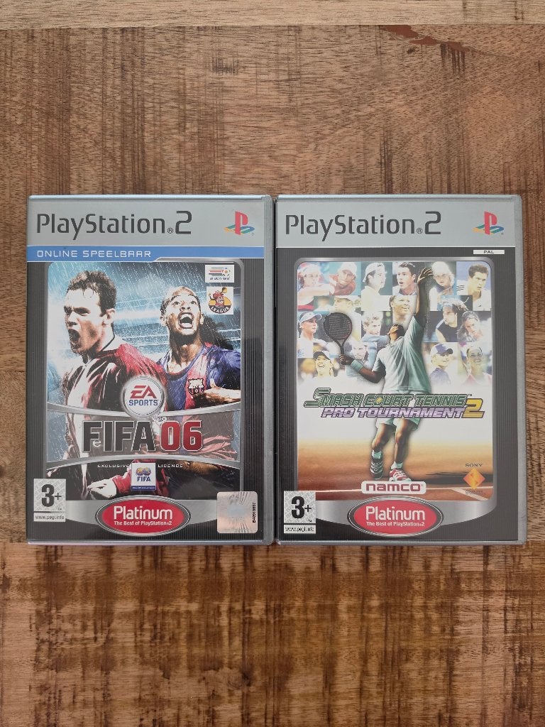 2x PS2 sportgames – FIFA 06 + Smash Court Tennis 2, Ophalen of Verzenden, Zo goed als nieuw, Sport, 3 spelers of meer