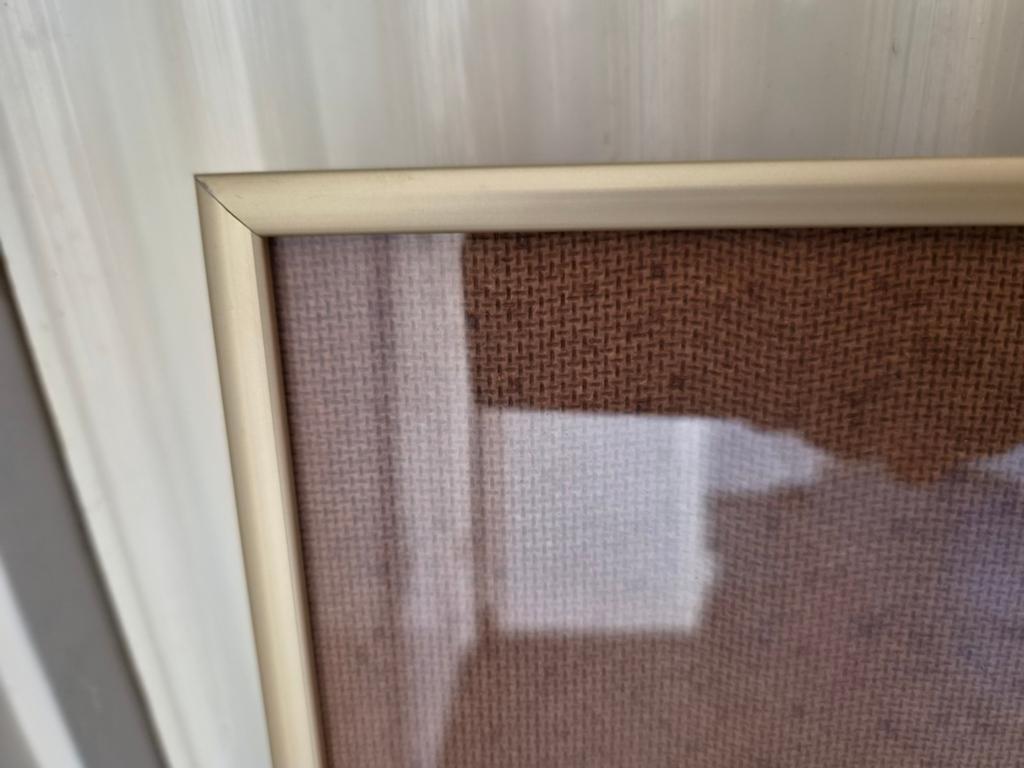 Grote fotolijst met glas, goudkleurig, Ophalen, Gebruikt, Metaal of Aluminium, 75 cm of meer