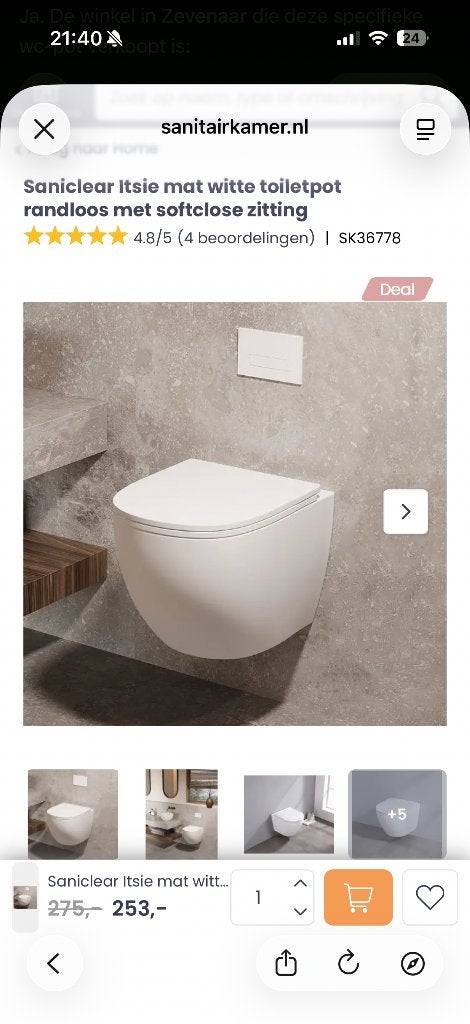 3x Itsie mat witte toiletpot, Ophalen, Nieuw, Toilet
