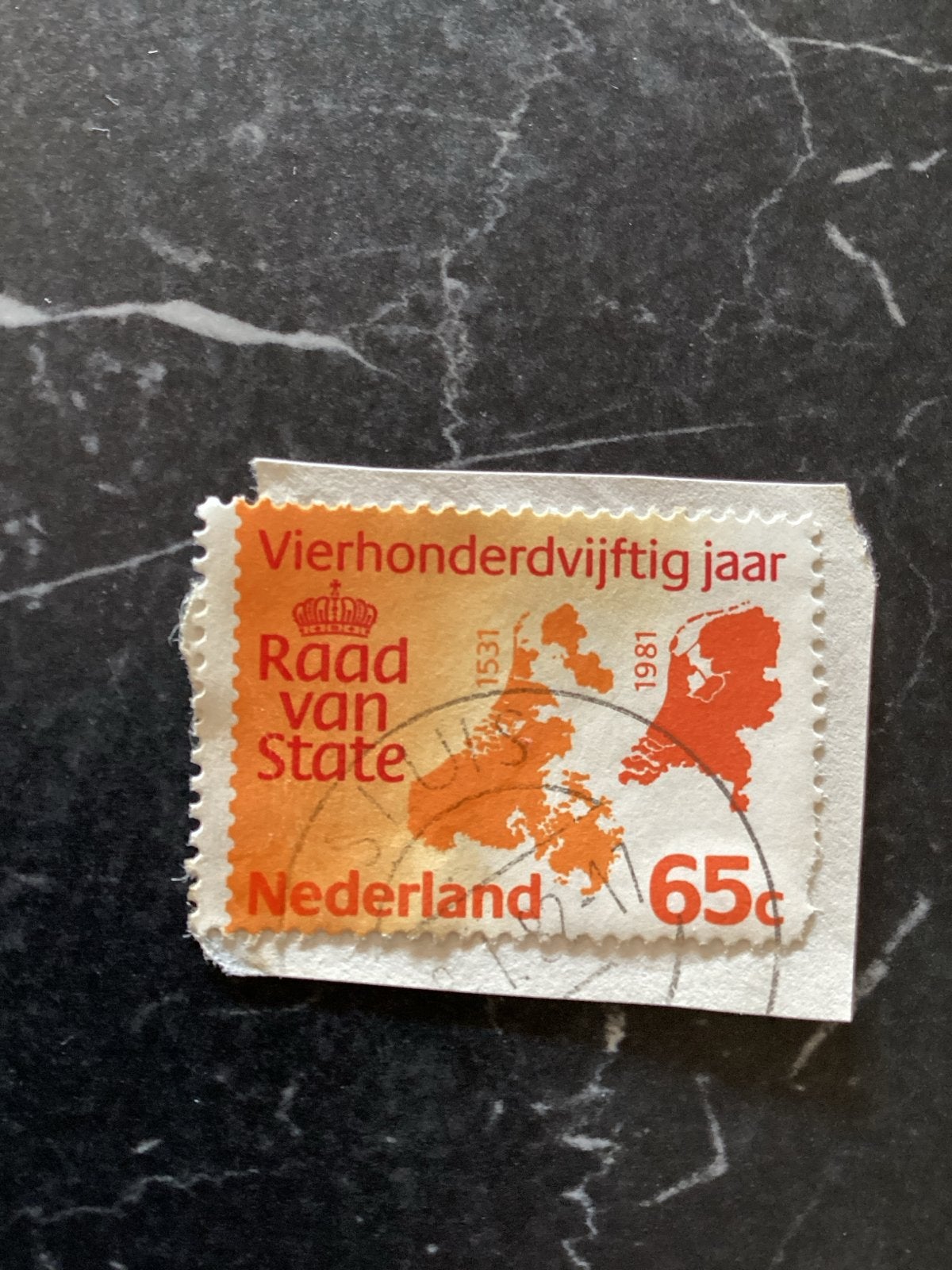 Nederlandse postzegel Raad van State 1531-1981 65c Sluis, Postzegels en Munten, Postzegels | Nederland, Ophalen of Verzenden, Na 1940