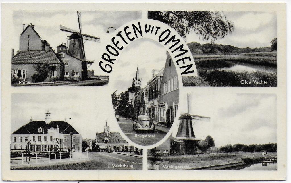 Ommen Oude gelopen Ansichtkaart ( B5074 ), Ophalen of Verzenden, 1940 tot 1960, Gelopen, Overijssel