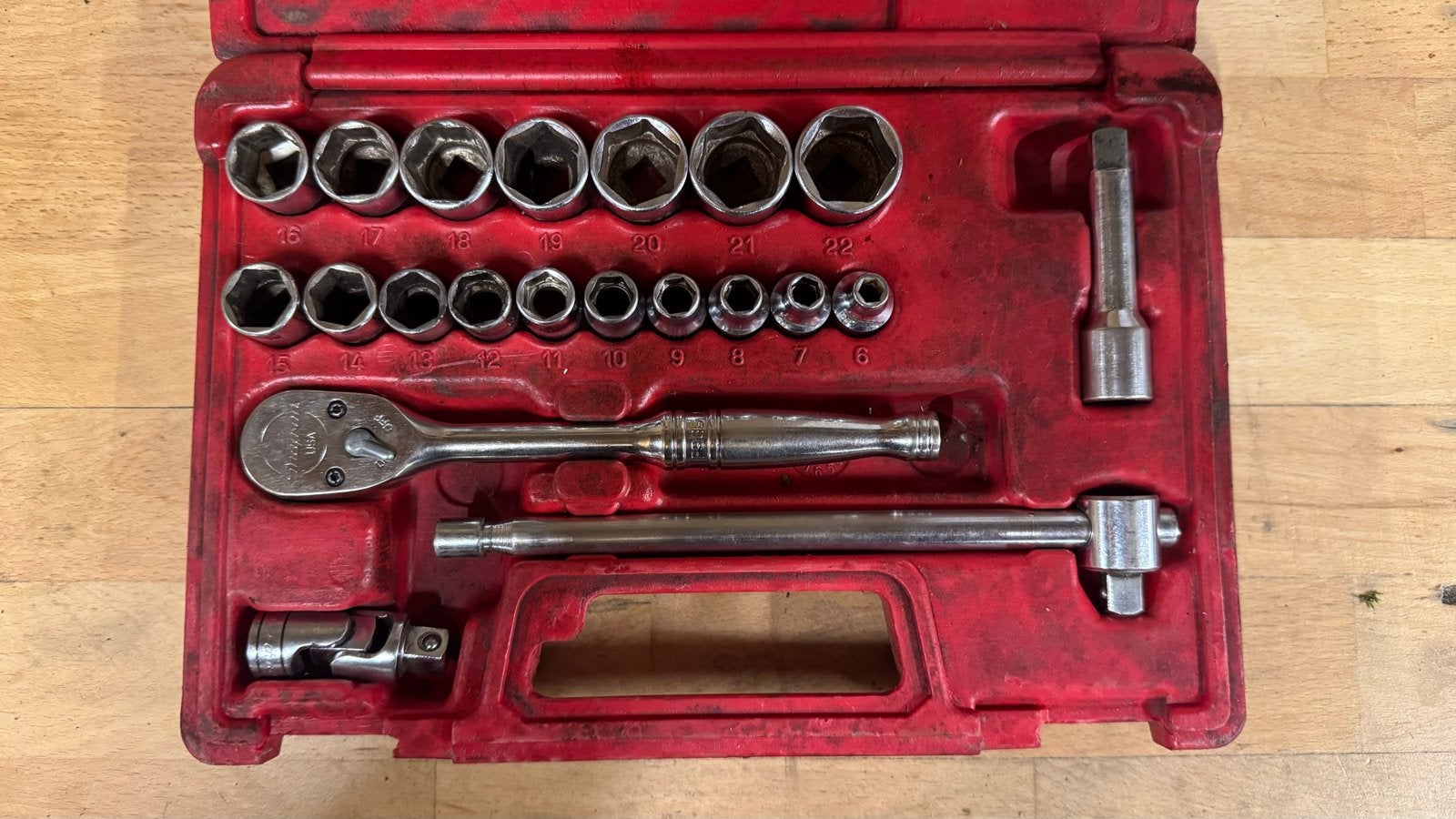 Snap-on F936 doppenset (6-22mm), Ophalen of Verzenden, Gebruikt, Gereedschapsset, Overige merken