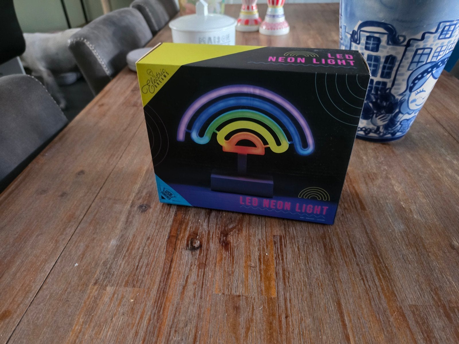 LED Neon Regenboog Lamp - Nieuw in doos, Ophalen, Nieuw, Kunststof, Modern