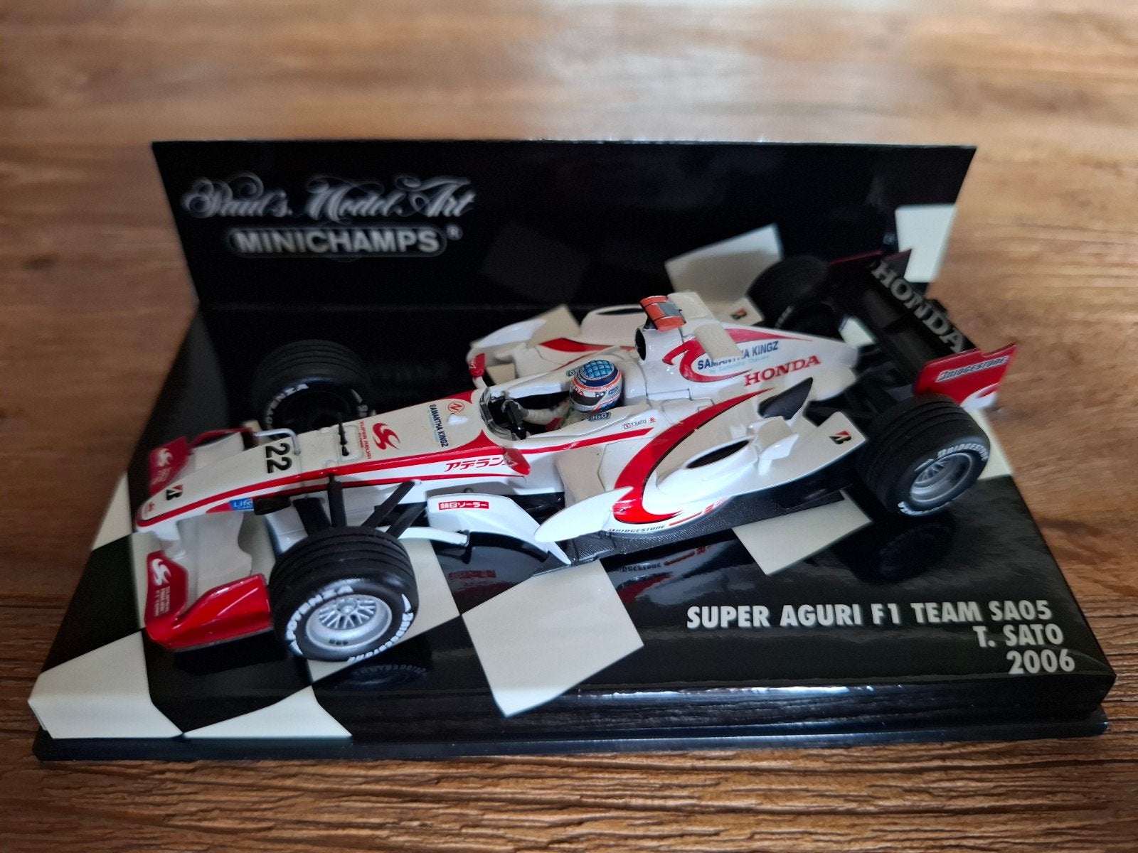Minichamps Super Aguri F1 Team SA05 T. Sato 2006 1:43, Hobby en Vrije tijd, Modelauto's | 1:43, Ophalen of Verzenden, Zo goed als nieuw