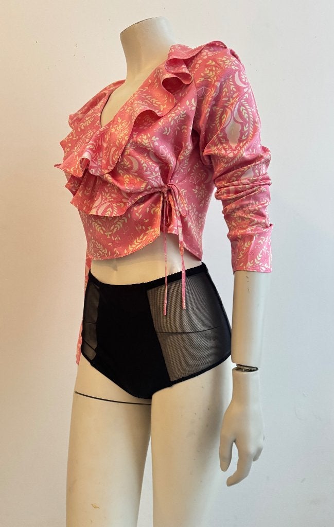 Laltramoda Moda zijden kort roze blouse zijde S, Ophalen of Verzenden, Zo goed als nieuw, Roze