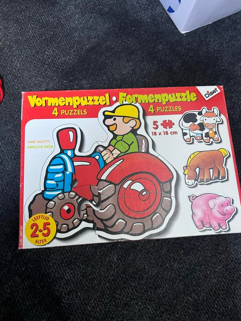 Diset Vormenpuzzel Boerderij Dieren 2-5 jaar, Ophalen of Verzenden, Zo goed als nieuw