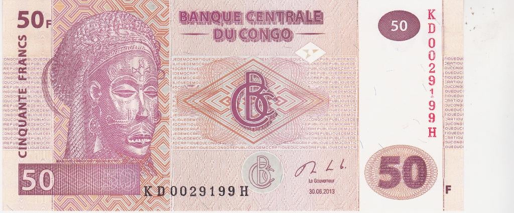 BANQUE  CENTRALE  DU CONGO  2012   50 FRANCS  PRACHTIG, Ophalen of Verzenden, Overige landen