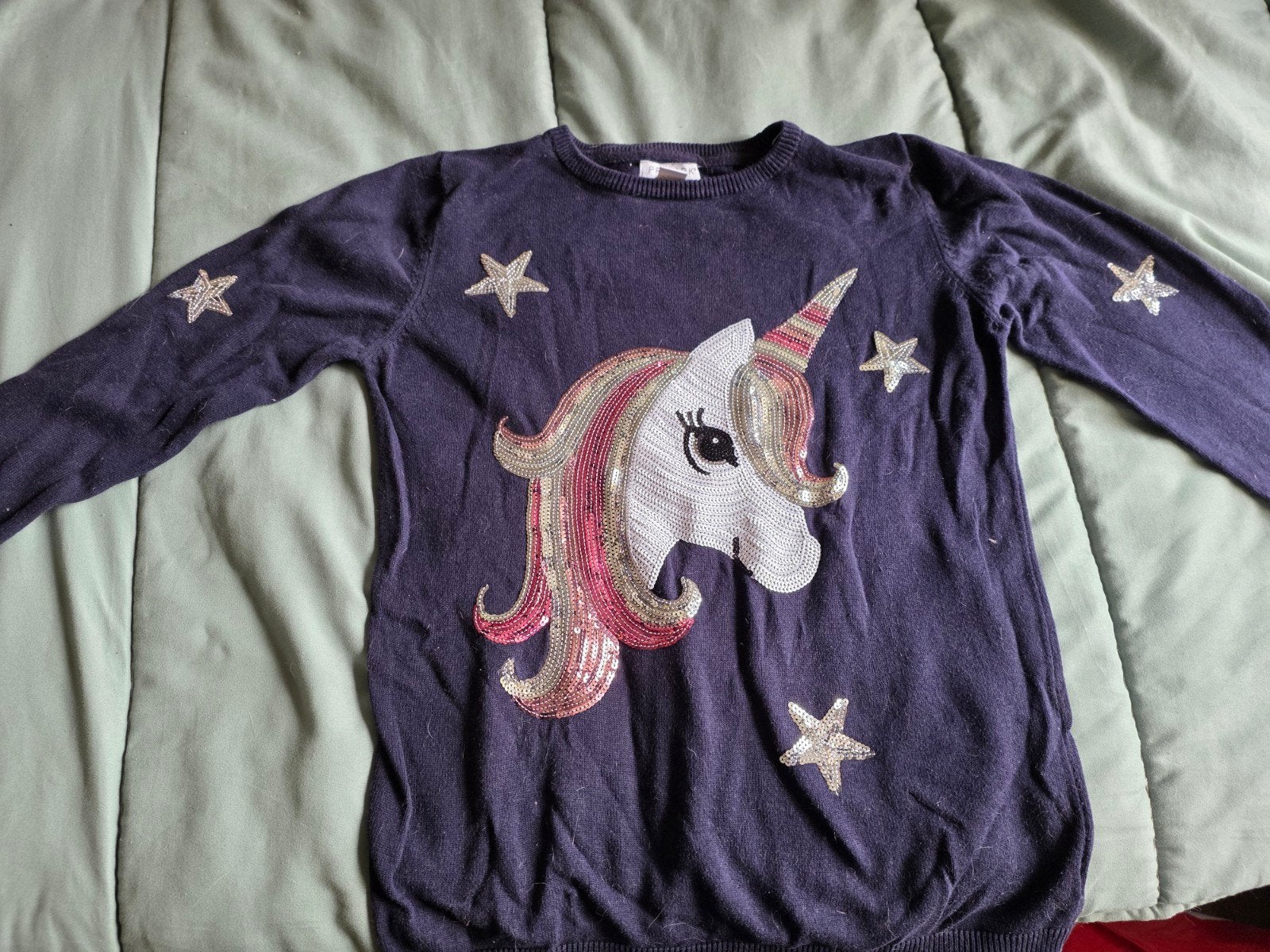 Unicorn trui maat 146 100 procent katoen, Ophalen of Verzenden, Zo goed als nieuw, Meisje, Trui of Vest