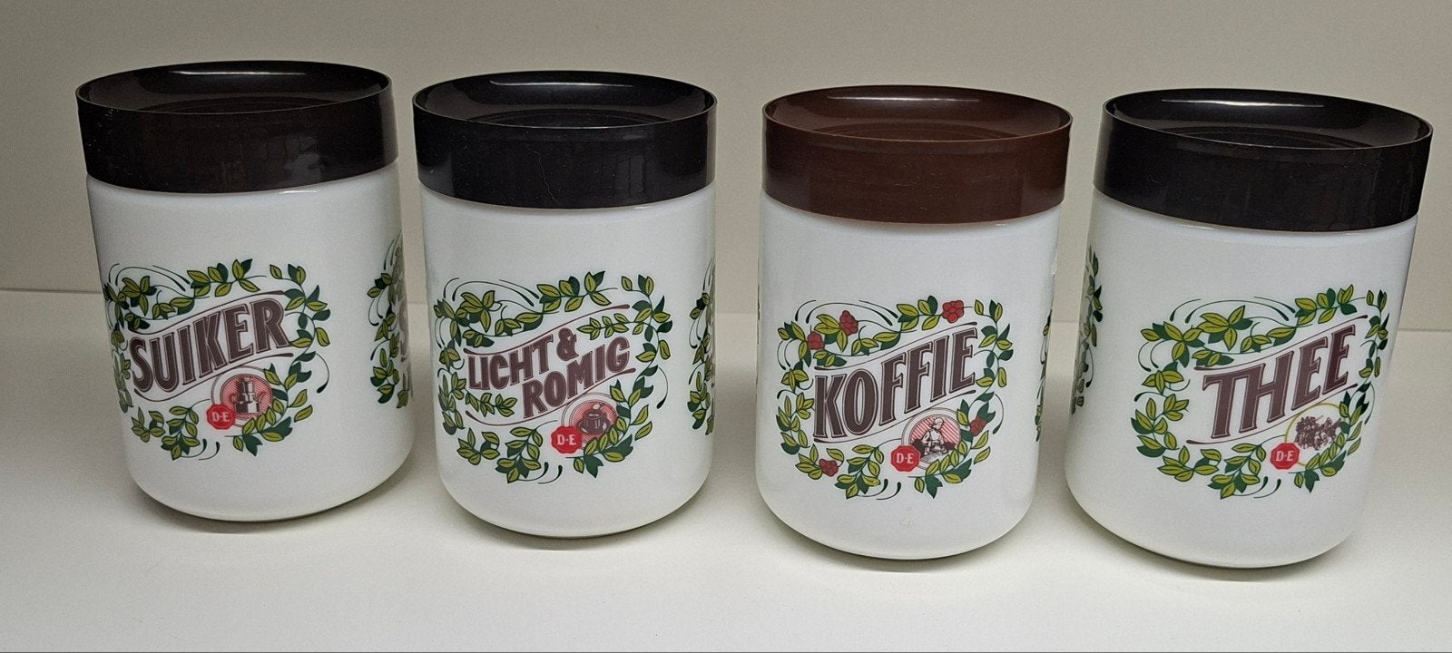 Vintage opaline voorraadbussen van DE., Ophalen of Verzenden, Pot, Bus of Blik