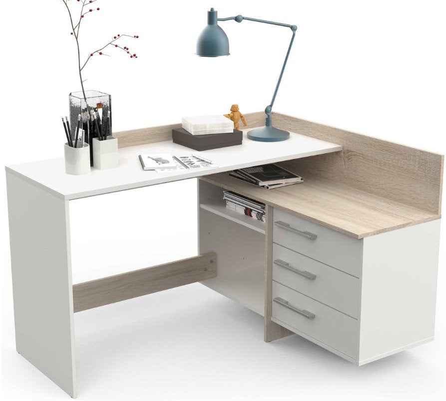 Hoek bureau, Ophalen, Gebruikt, Scandinavisch, Met lades