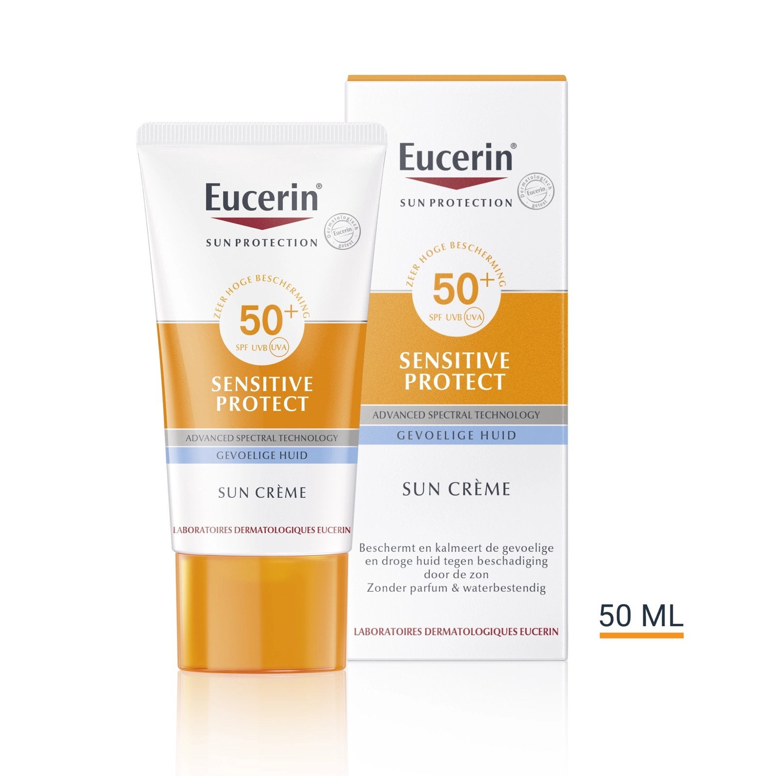 Eucerin Sun Sensitive Protect Crème SPF50+ 50ml, Sieraden, Tassen en Uiterlijk, Uiterlijk | Gezichtsverzorging, Nieuw, Verzorging