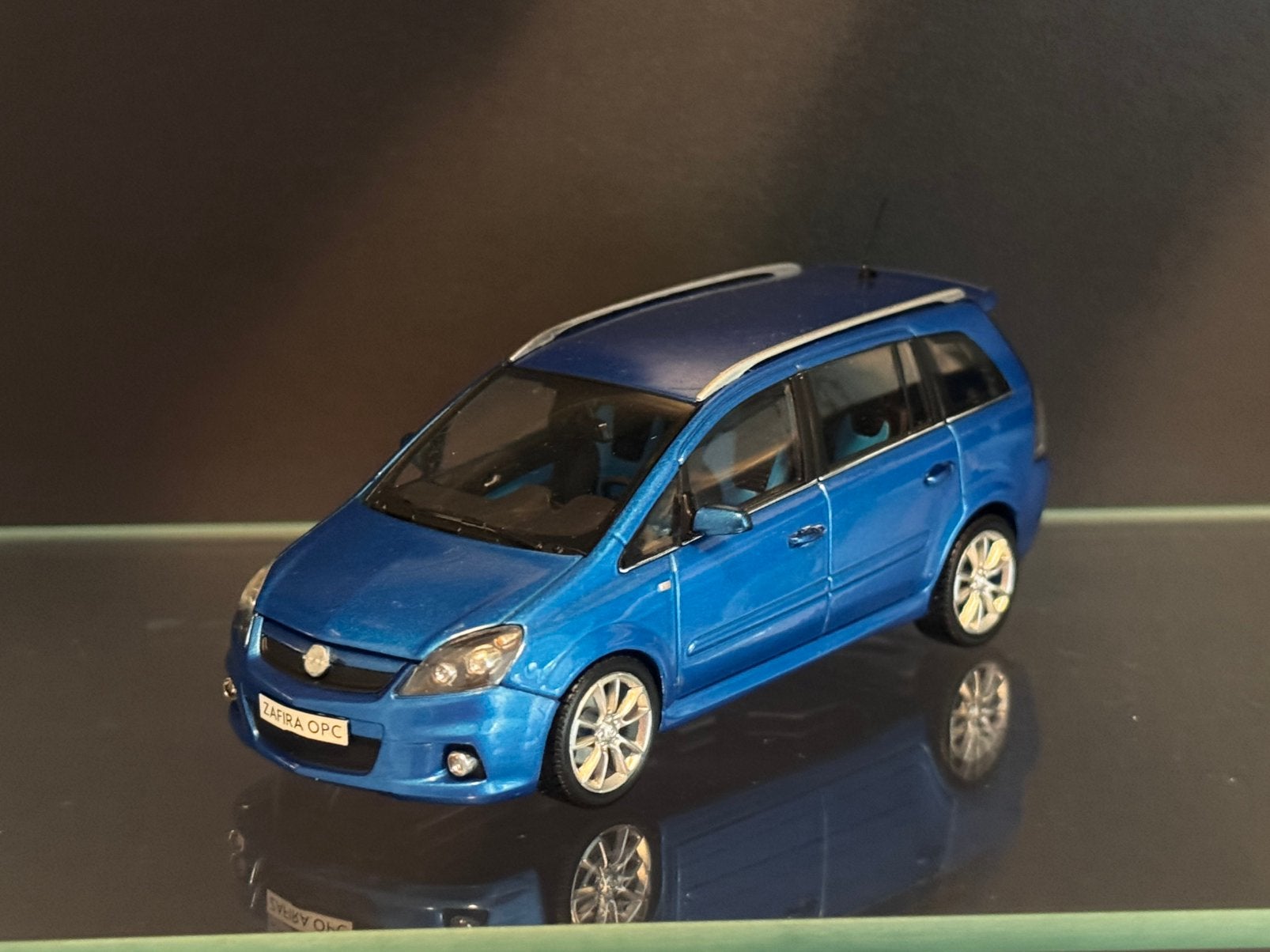 Opel Zafira B OPC 2010 Blauw Metallic Minichamps 1:43, Ophalen of Verzenden, Zo goed als nieuw, Auto, MiniChamps