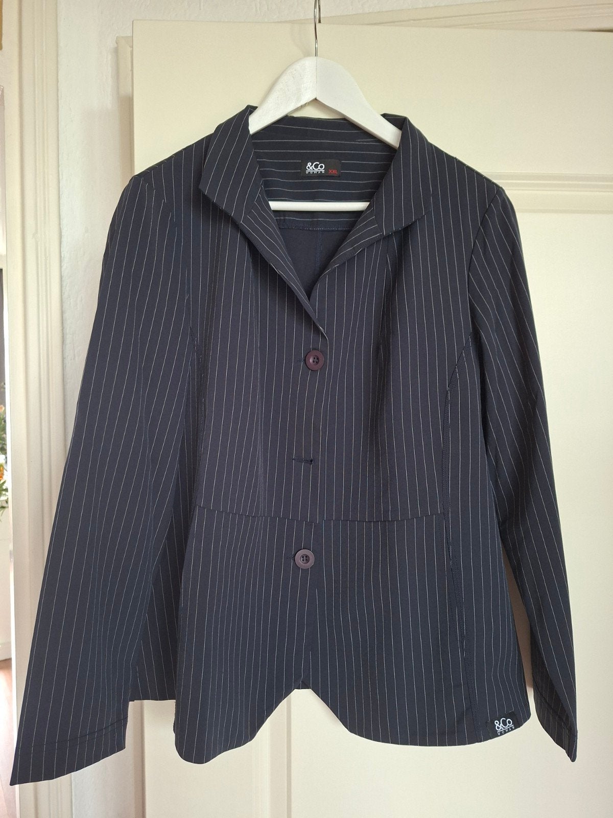 Gestreept blazer &Co Woman Maat XXL, Kleding | Dames, Blauw, Maat 46/48 (XL) of groter, &Co Woman, Ophalen of Verzenden