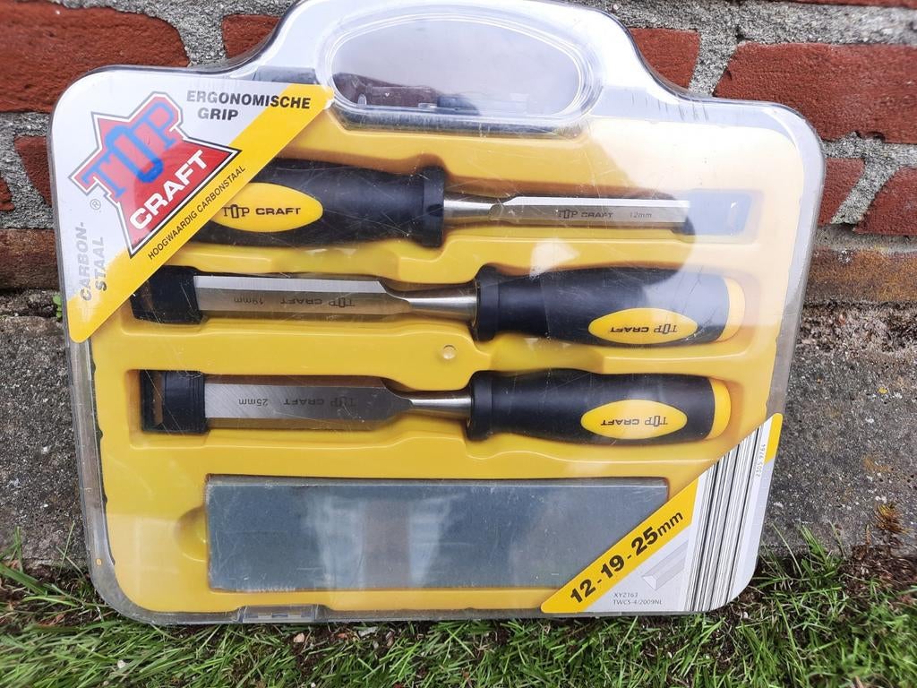 Nieuwe Top Craft Beitelset met Slijpsteen (12-19-25mm), Ophalen of Verzenden, Nieuw