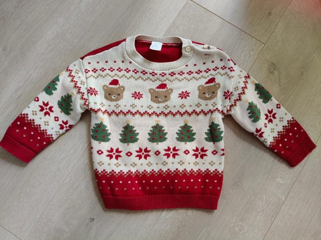 Kersttrui mt80, Kinderen en Baby's, Ophalen, Gebruikt, H&M, Truitje of Vestje