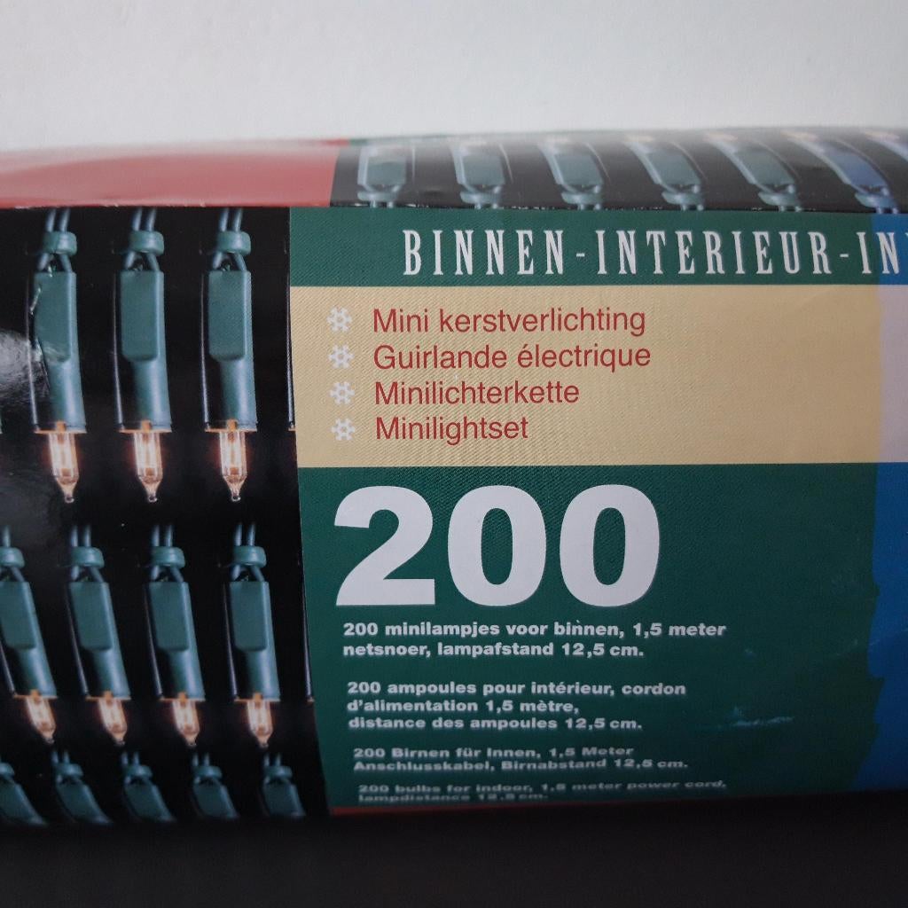 Kerstverlichting 200 lampjes met doos en reservelampjes, Diversen, Kerst, Ophalen of Verzenden, Gebruikt