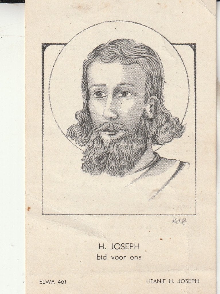 Prentje H. Joseph bid voor ons, Verzamelen, Religie, Ophalen of Verzenden, Gebruikt, Kaart of Prent, Christendom | Katholiek