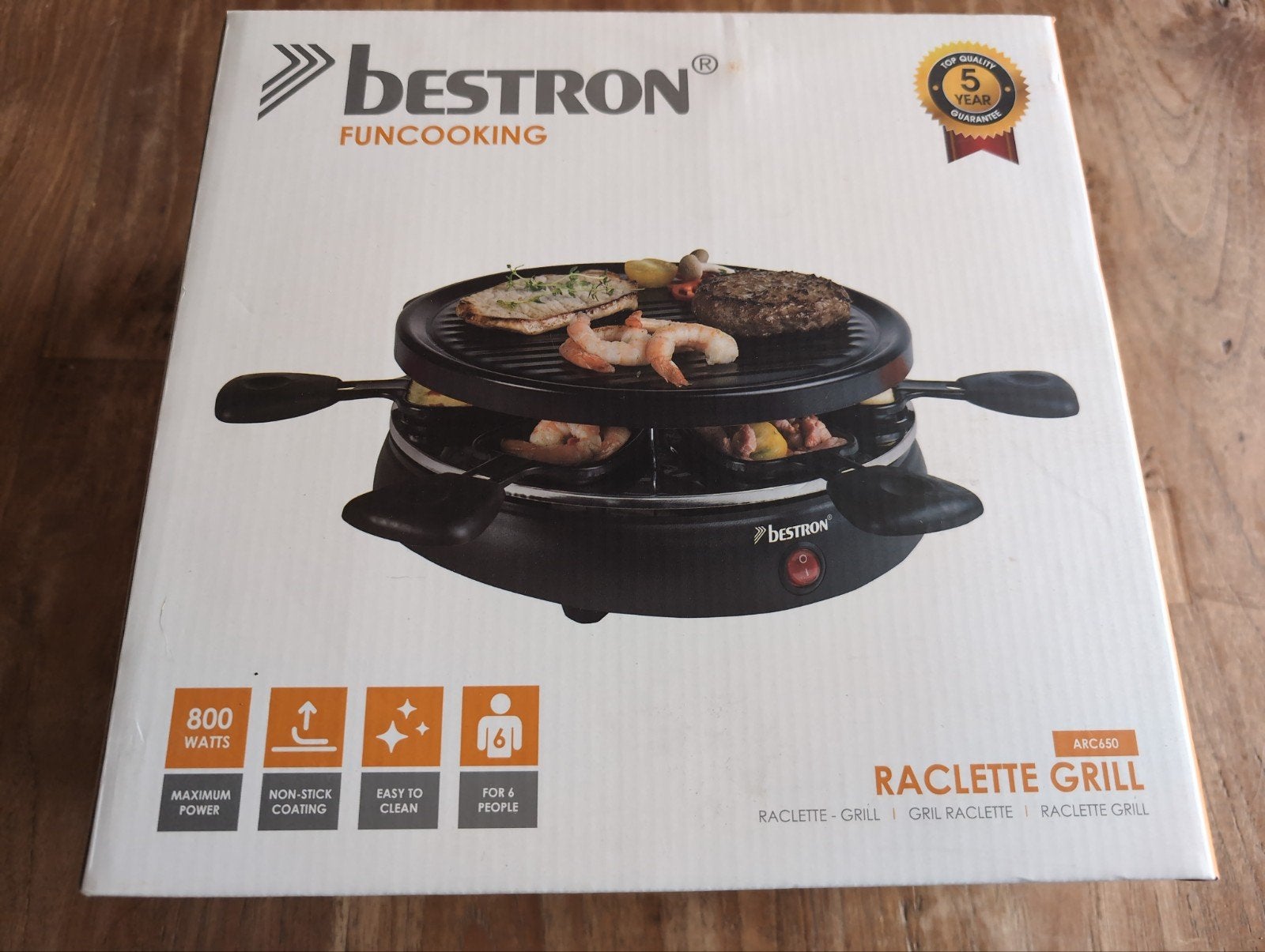 Bestron Raclette Grill ABC650 - Nieuw en ongebruikt, Ophalen of Verzenden, Nieuw, 4 t/m 7 personen