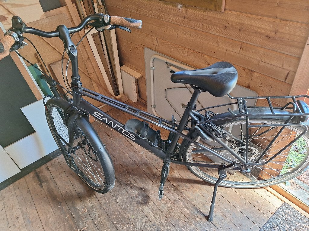 Santos travelmaster damesfiets zwart, 26 inch, 10 tot 15 versnellingen, Velgrem, Zo goed als nieuw