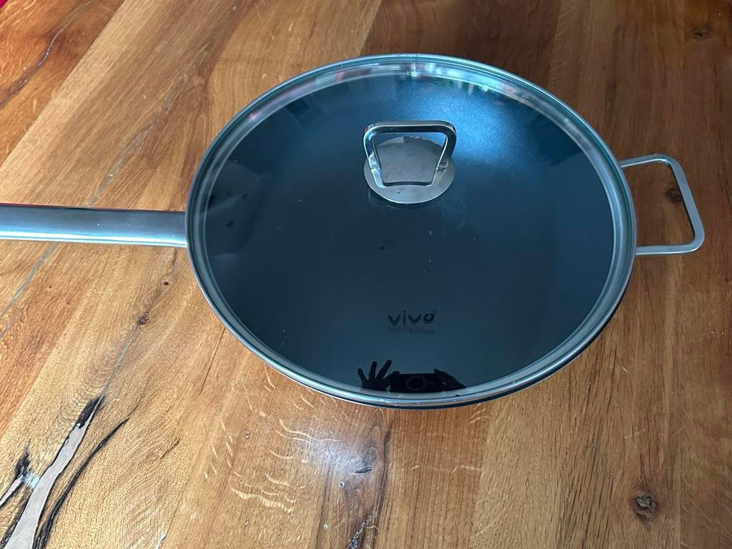 Vivo Villeroy & Boch Koekenpan met deksel, Inductieplaat, Ophalen of Verzenden, Zo goed als nieuw, Rvs