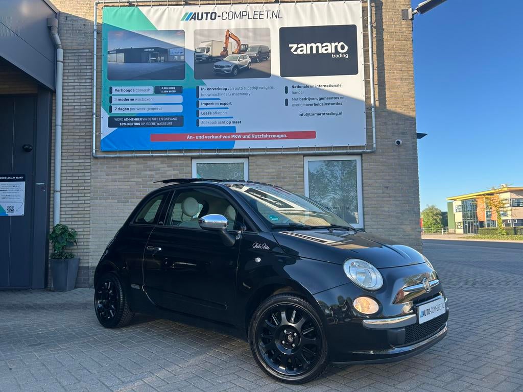 Fiat 500 1.2 automaat, panoramadak, Auto's, 1242 cc, 4 cilinders, 400 kg, Zwart
