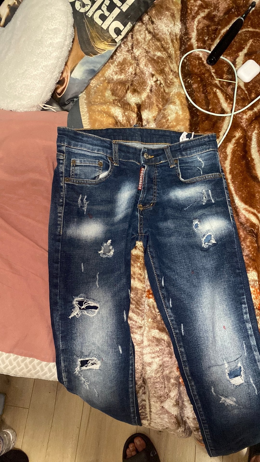 Dsquared Broek, Ophalen of Verzenden, Zo goed als nieuw, Blauw, W32 (confectie 46) of kleiner
