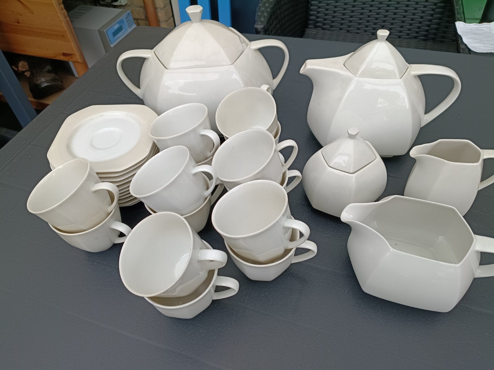 Vintage Scherzer Bavaria Theeservies - Geometrisch Design, Ophalen, Overige merken, Vintage, Zo goed als nieuw