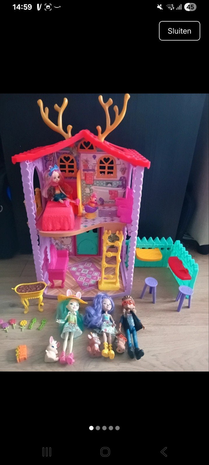 Enchantimals huis, Ophalen of Verzenden, Zo goed als nieuw, Poppenhuis