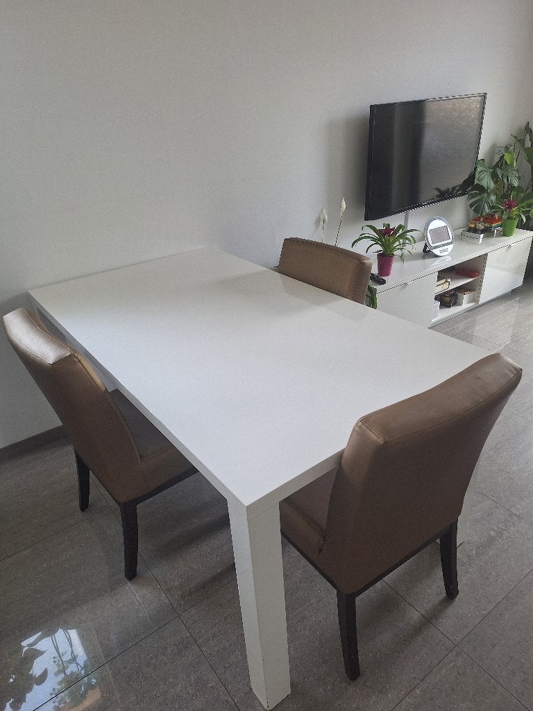 eettafel met 3 stoelen., Huis en Inrichting, Tafels | Salontafels, Ophalen, 50 – 75, 50 tot 100 cm, Zo goed als nieuw