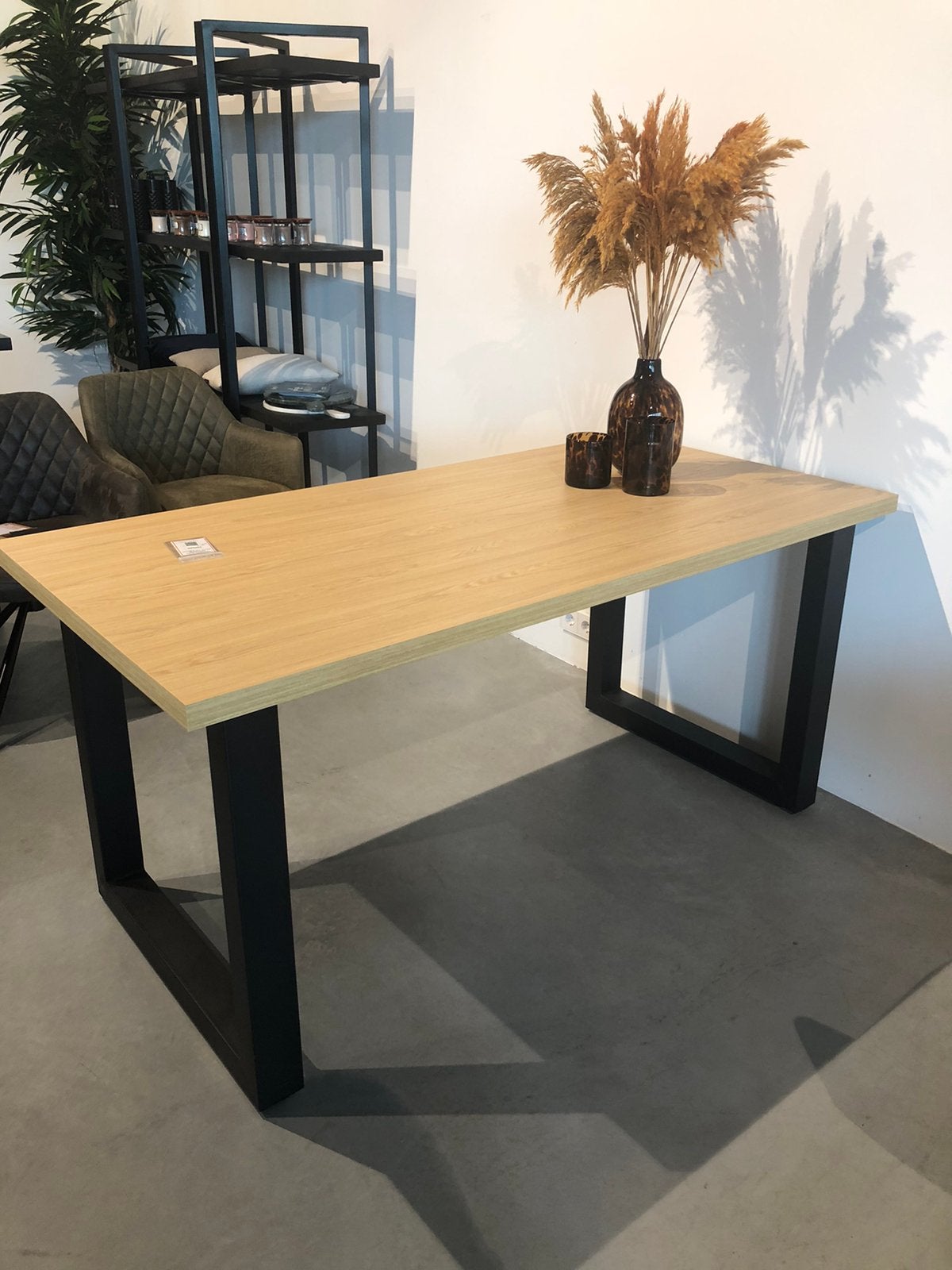 Showroommodel Melamine eettafel 160 x 80, Ophalen, Kunststof, Nieuw, 50 tot 100 cm