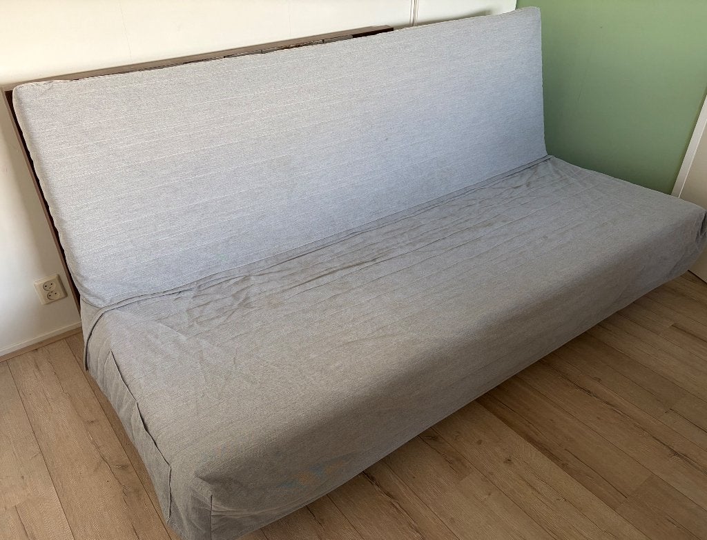 IKEA Bedbank  2 persoonsbed 140x200 cm, Ophalen, Wit, Tweepersoons, 140 cm