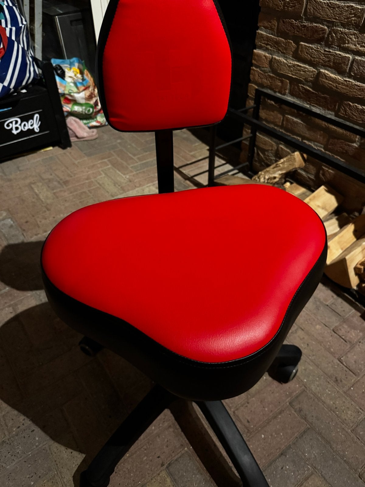 Tat Tech Tattoo Kapperstoel - Rood/Zwart, Ophalen, Nieuw, Rood, Bureaustoel