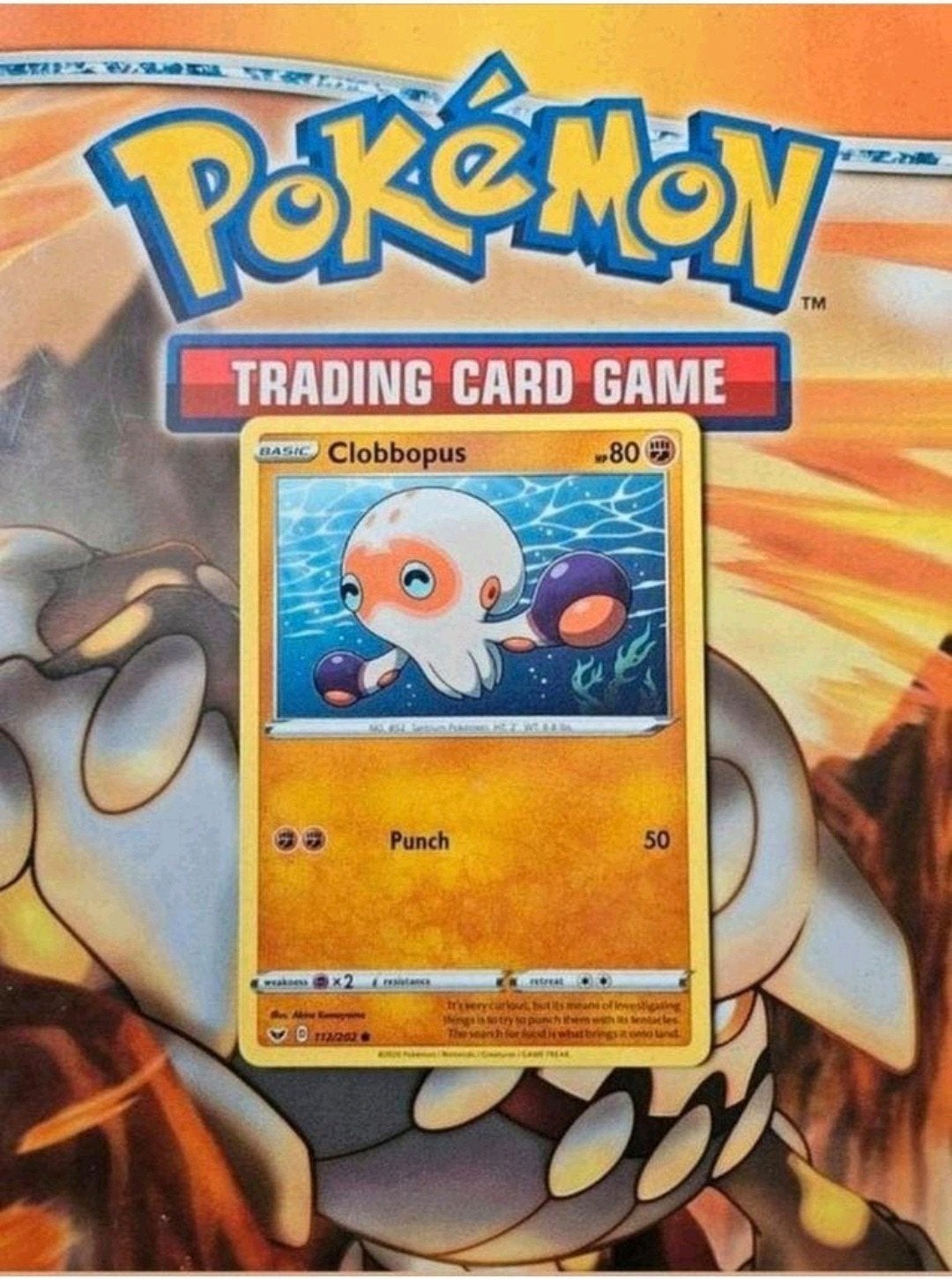 Clobbopus 112/202 Sword&Shield base set pokemon kaart nm, Ophalen of Verzenden, Zo goed als nieuw, Losse kaart