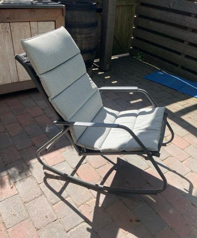 Verstelbare tuinstoel met kussen - Zo goed als nieuw, Tuin en Terras, Ophalen, Zo goed als nieuw, Metaal, Verstelbaar
