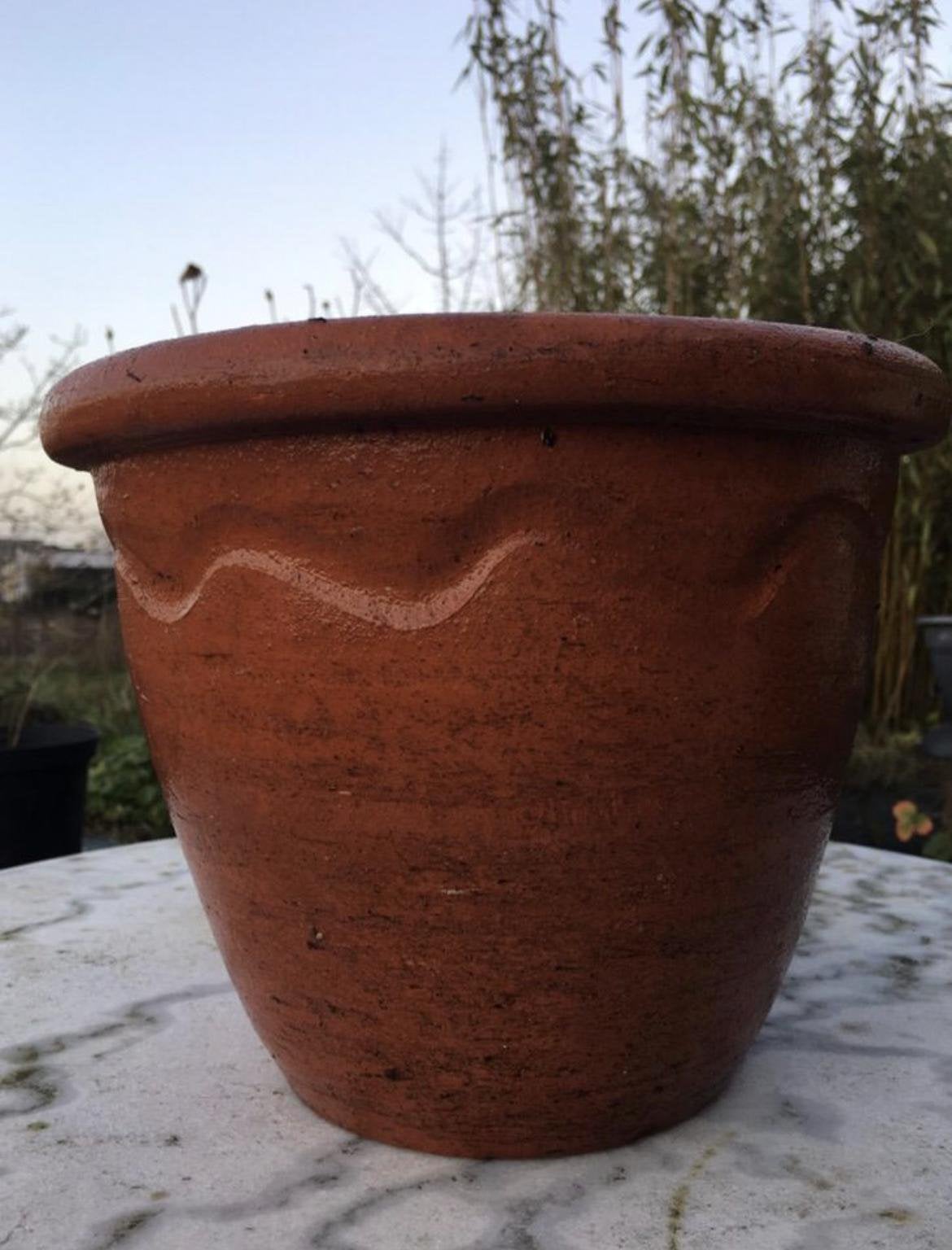 Oud Hollandse terracotta bloempot 25cm vorst weerbestendig, Tuin en Terras, Bloempotten, 25 tot 40 cm, Rond, Ophalen of Verzenden