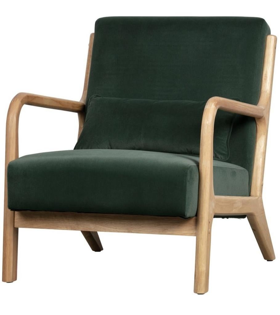 Woood fauteuil, donkergroen (nieuwprijs 279 euro), Huis en Inrichting, Fauteuils, Ophalen of Verzenden, Zo goed als nieuw, 75 tot 100 cm