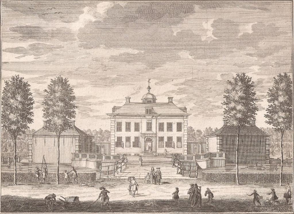 Loenen met haere Vleugels, van agteren te sien Stopendaal 17, Antiek en Kunst, Kunst | Etsen en Gravures, Ophalen of Verzenden