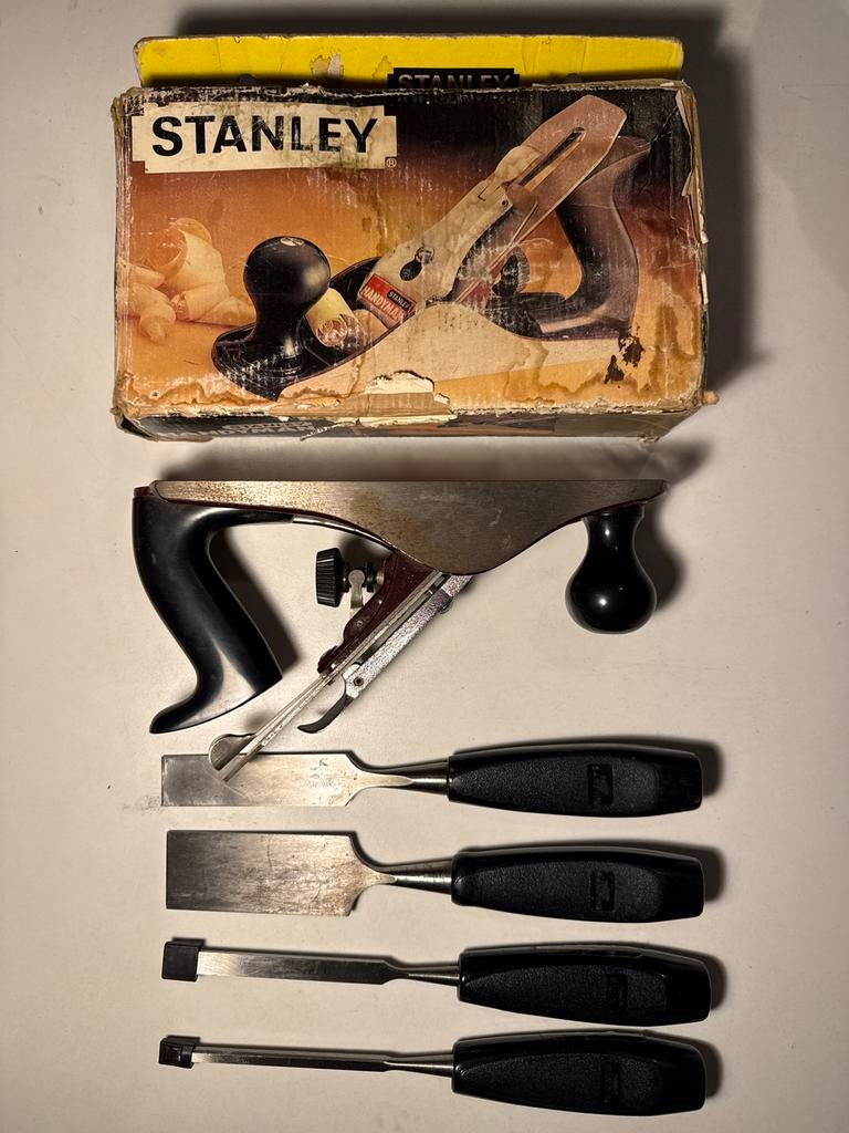 Stanley hout schaaf nr 4 en Sandvik beitels set, Ophalen, Gebruikt