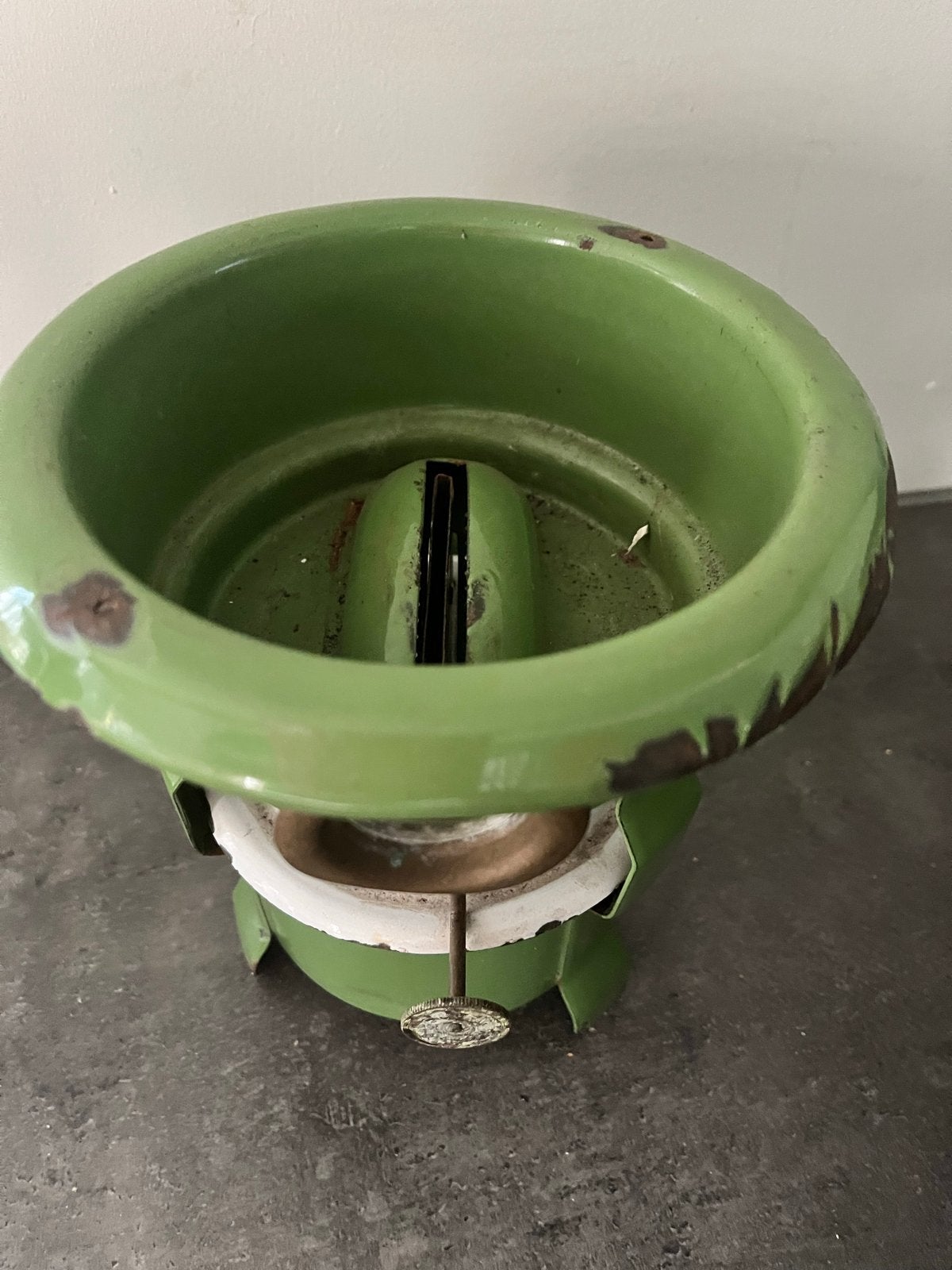 Vintage Groene Emaille Petroleumstel - Decoratief, Ophalen
