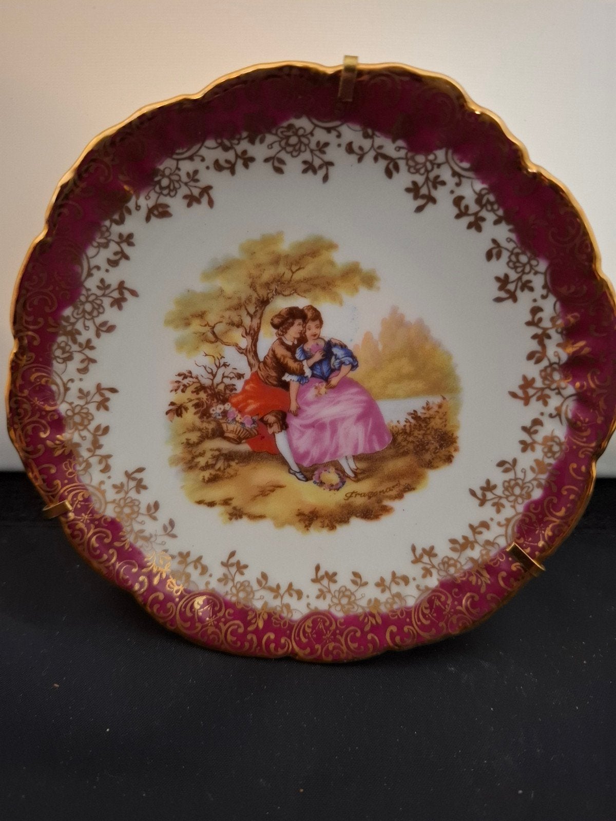 Decoratief Limoges Porseleinen Bordje - Romantisch Scène, Antiek en Kunst, Verzenden
