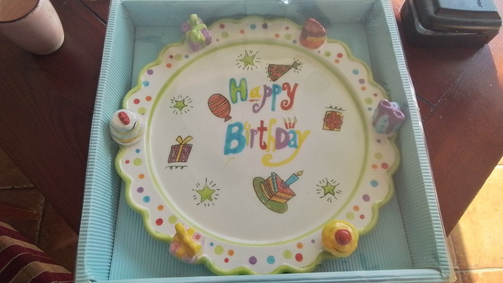 Happy Birthday gebaksschaal, Nieuw, Ophalen of Verzenden, Schaal of Schalen, Overige stijlen