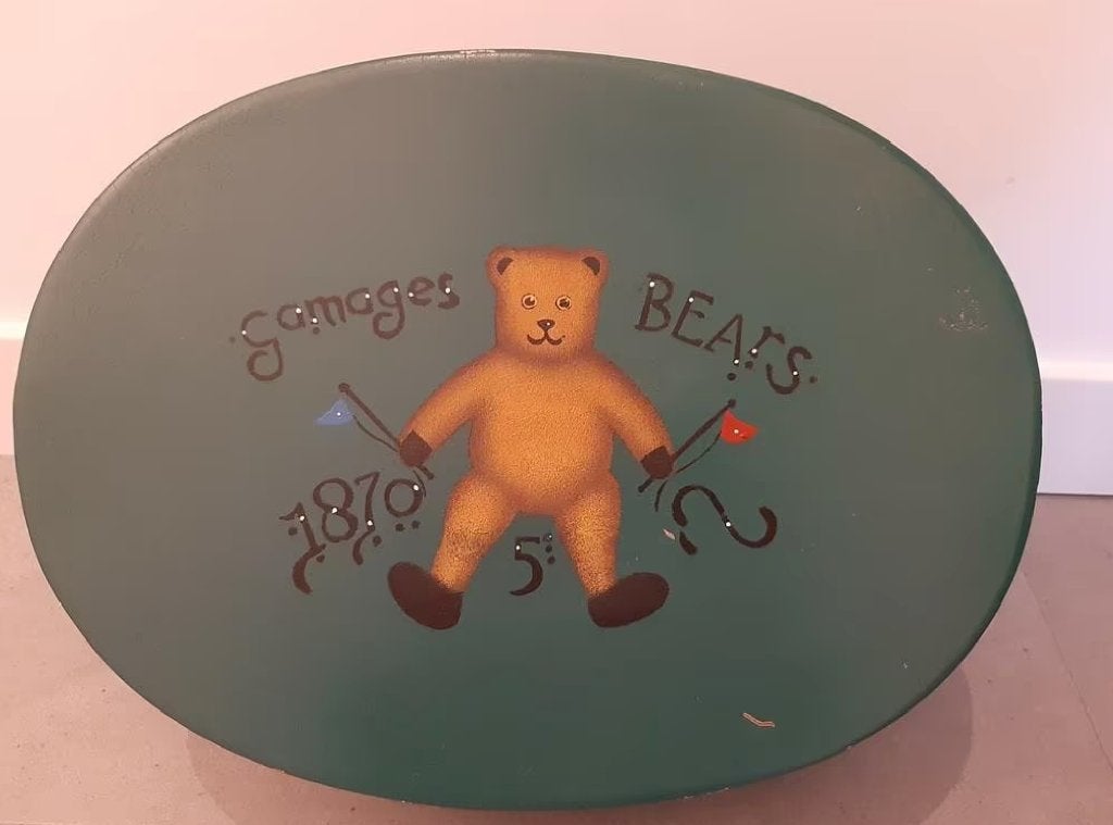 Vintage Gamages Bears metalen trommel, Ophalen of Verzenden, Zo goed als nieuw, Overige