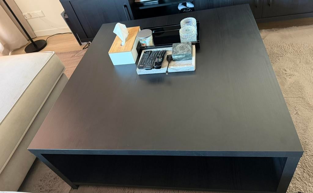 Salontafel, Huis en Inrichting, Tafels | Salontafels, Zo goed als nieuw, Minder dan 50 cm, 100 tot 150 cm, 100 tot 150 cm, Vierkant
