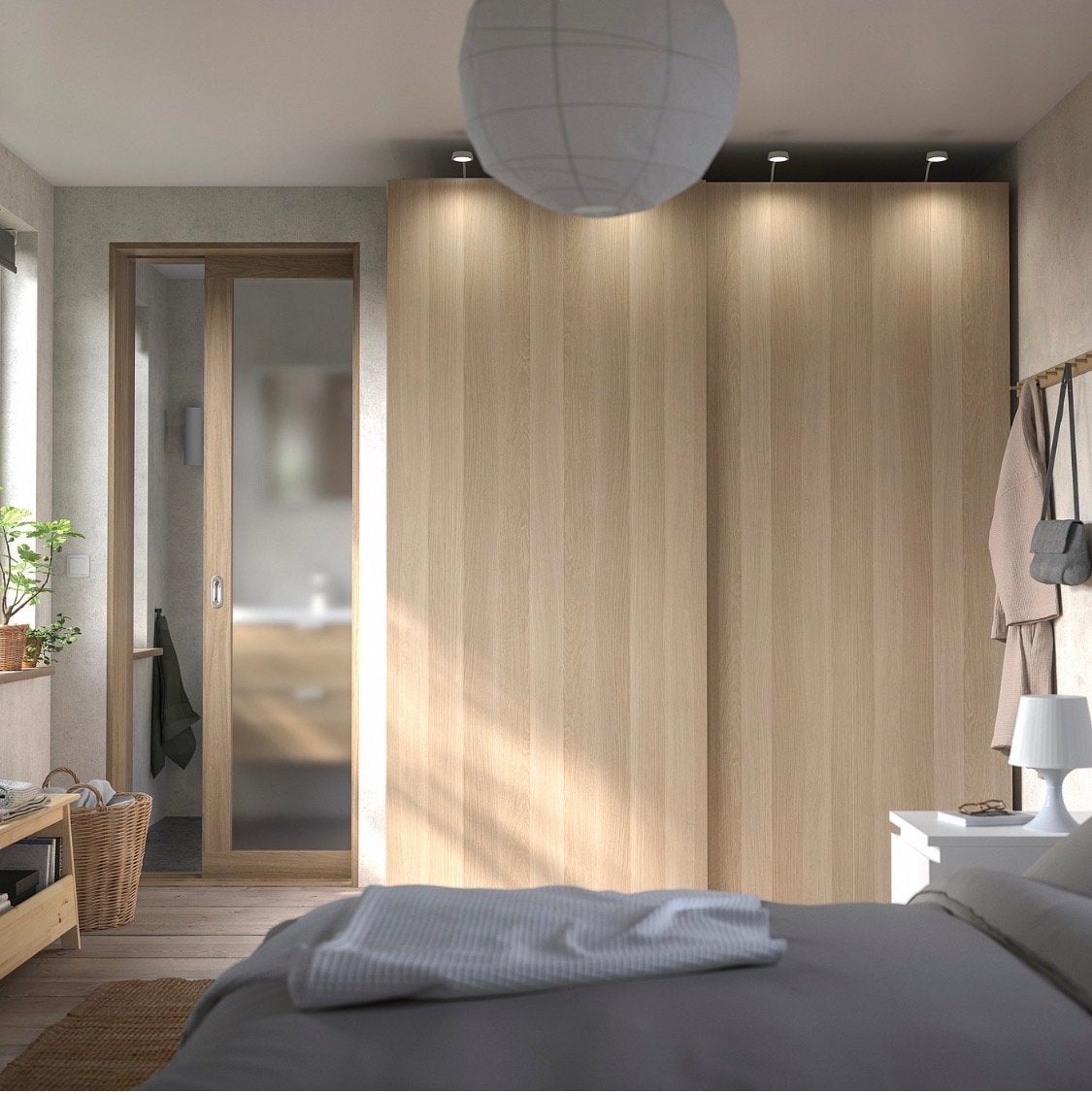 IKEA Hasvik schuifdeuren (eiken effect), Ophalen, Gebruikt, 200 cm of meer, 150 tot 200 cm