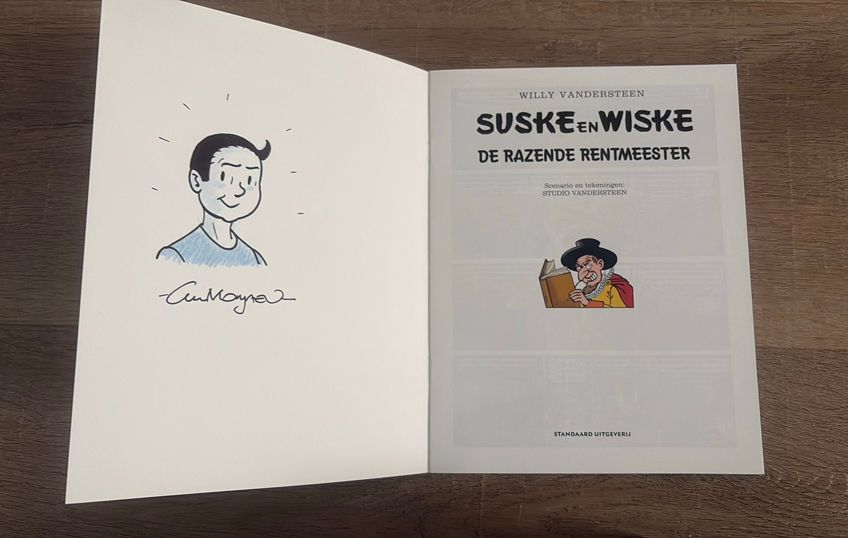Suske en wiske met handtekening + tekening luc morjaeu, Boeken, Eén stripboek, Ophalen of Verzenden, Zo goed als nieuw